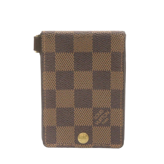 LOUIS VUITTON Damier Ebene Porte Cartes Card ID Pass Case N60016 LV 23155