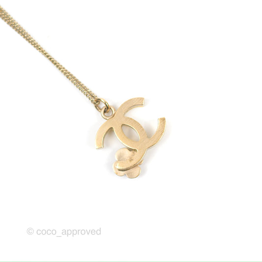 Chanel CC Yellow Camellia Necklace Gold Tone 13C