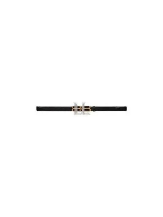 Luxury Balenciaga BB Signature 30 Buckle Leather Belt Black