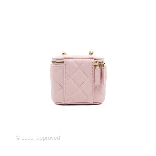 Chanel Mini Vanity With Chain Pink Caviar Gold Hardware