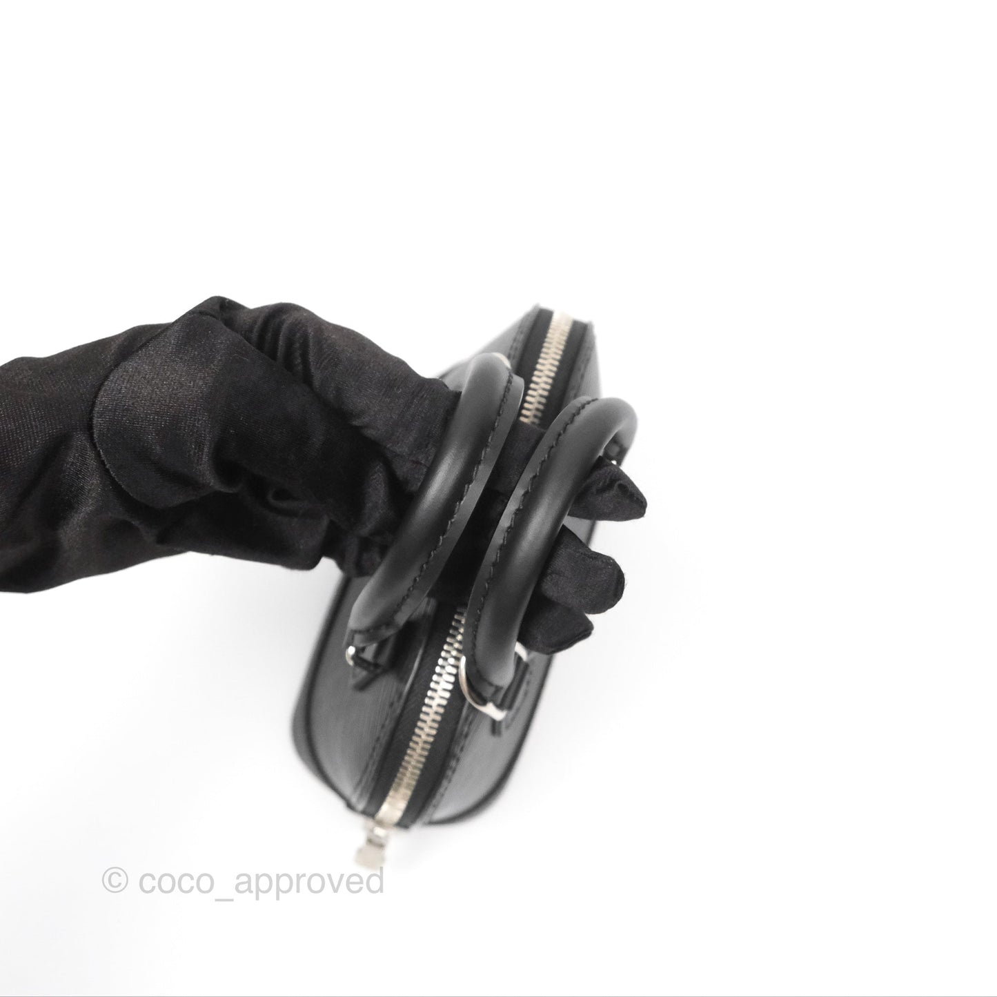 Louis Vuitton Alma Nano Black Silver Hardware