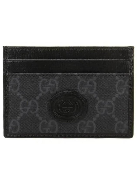 Luxury Gucci Trending 2025 GG Supreme Canvas Card Wallet Black