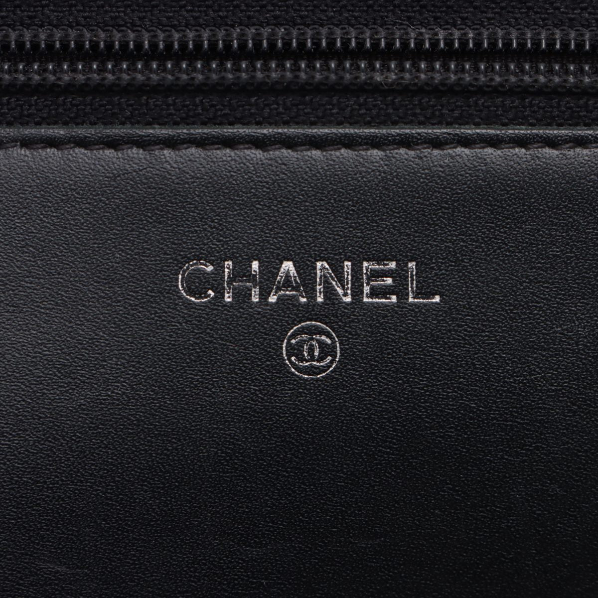 Chanel Coco Caviar S Chain Wallet Black Silver G 19th