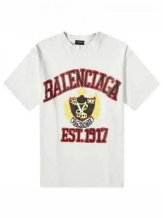 Luxury Balenciaga DIY College Medium Fit Short Sleeve T-Shirt White
