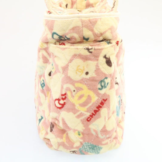 Luxury Chanel Tote Bag Quilted Pile Animal Pattern Pink CC 27024A