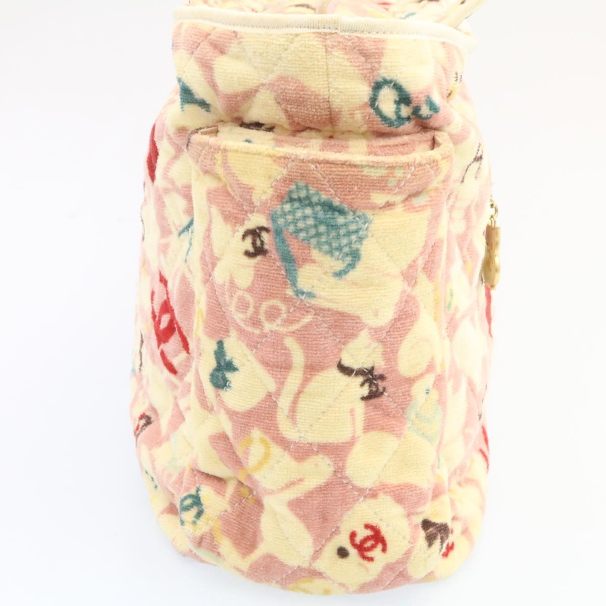 Luxury Chanel Tote Bag Quilted Pile Animal Pattern Pink CC 27024A