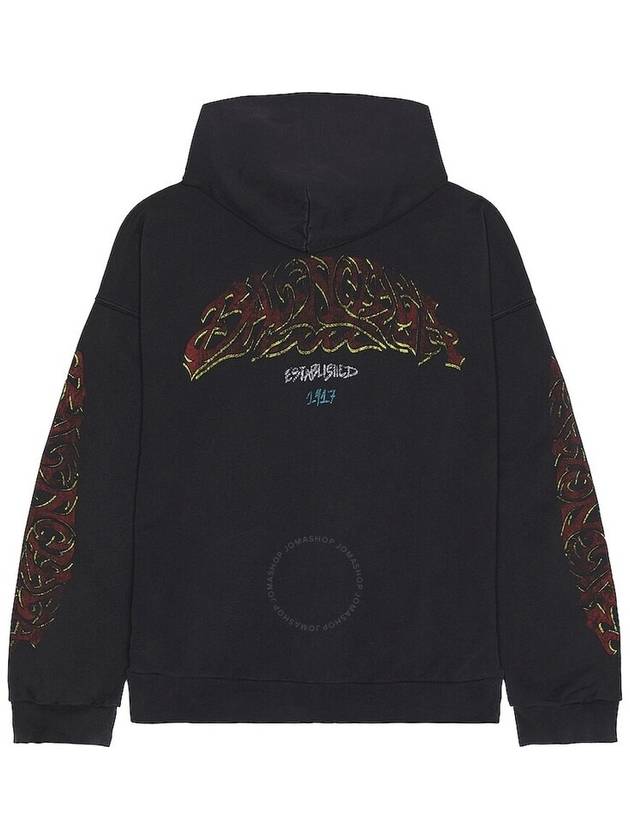 Luxury Balenciaga Offshore Medium Fit Zip-Up Hoodie Black Faded