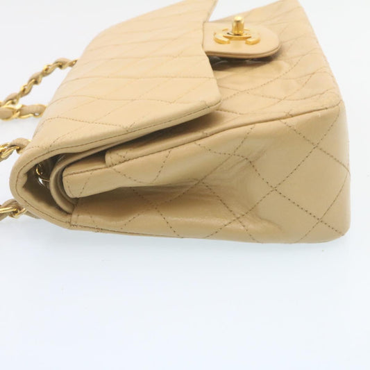 CHANEL Classic Matelasse23 Chain Flap Shoulder Bag Lamb Skin Beige 28468