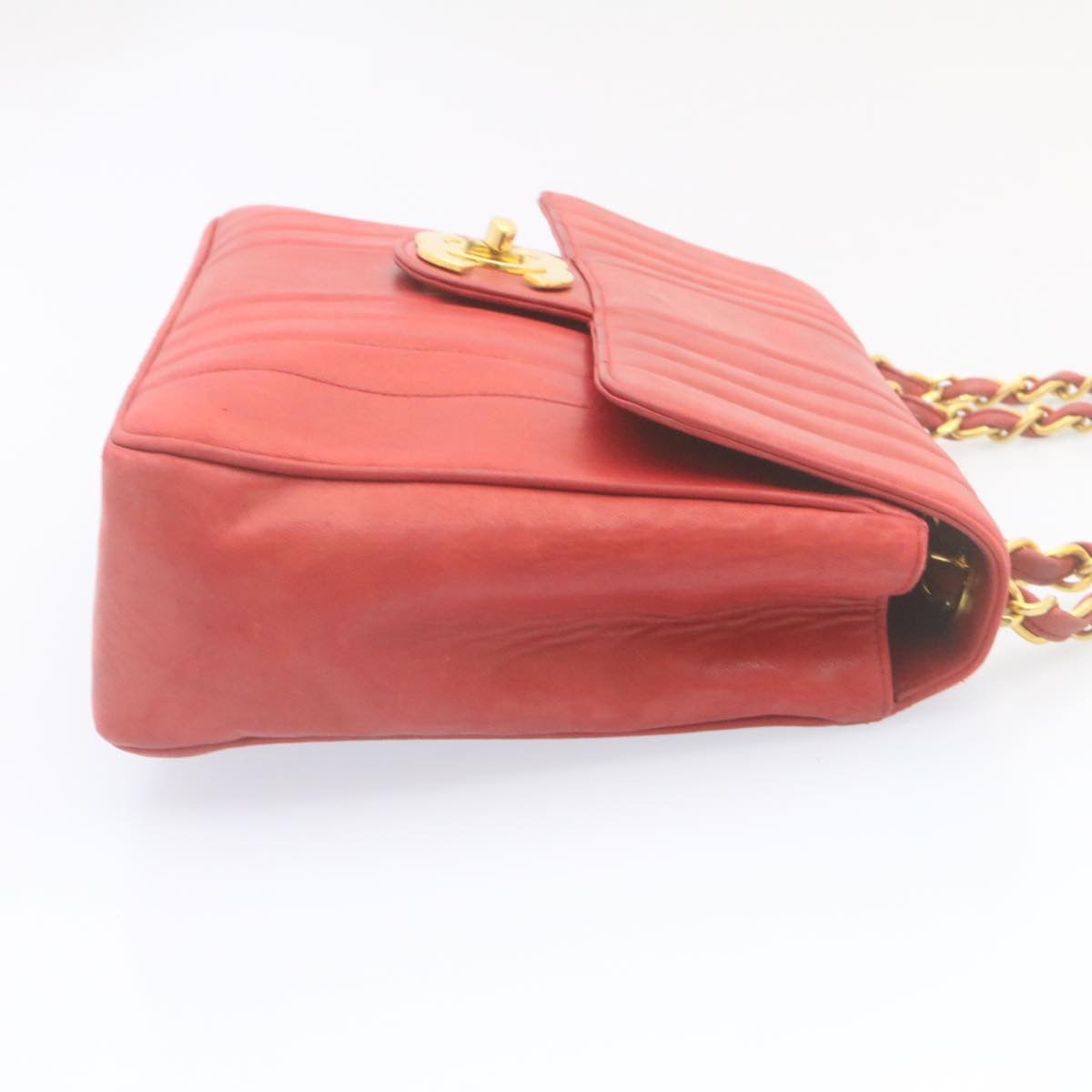 Luxury Chanel Mademoiselle Big Coco Double Chain Shoulder Bag Lamb Skin Red 29129A