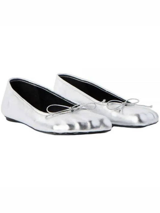 Luxury Balenciaga Anatomic Metallized Ballerina Silver