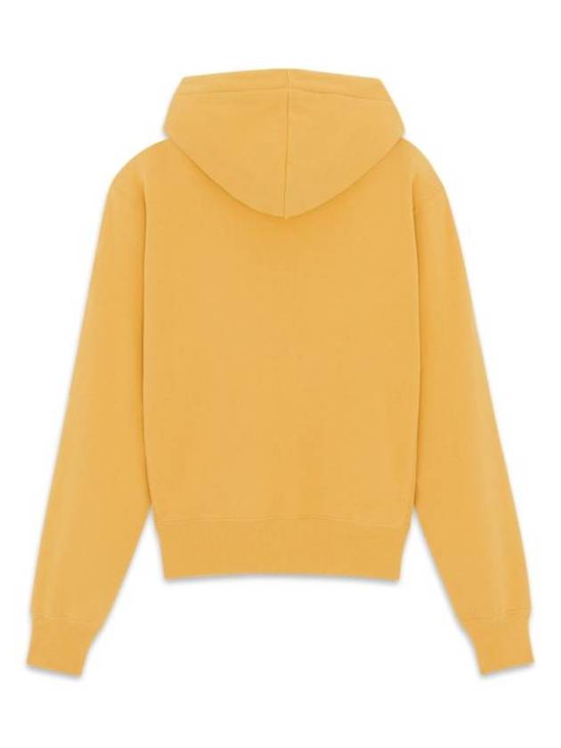 Luxury Saint Laurent Logo Print Cotton Hoodie Yellow
