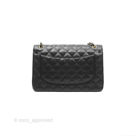 Chanel Jumbo Double Flap Black Caviar Gold Hardware