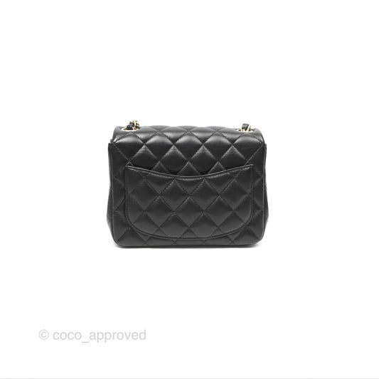 Chanel Mini Square Black Lambskin Gold Hardware