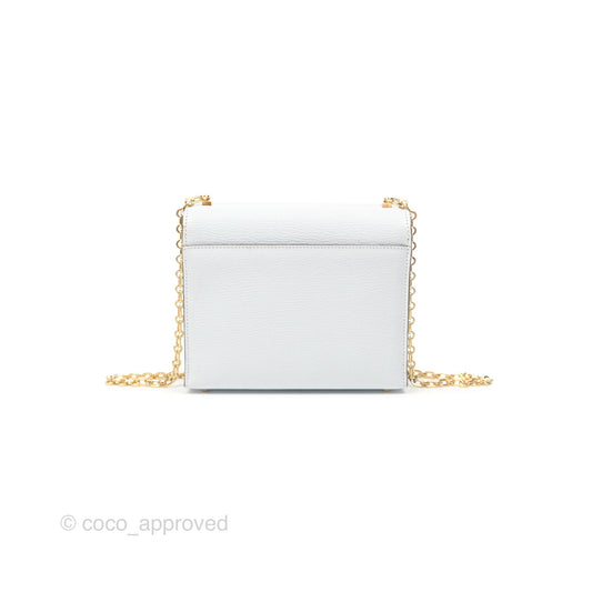 Hermes Mini Verrou Bleu Brume Chèvre Mysore Gold Hardware