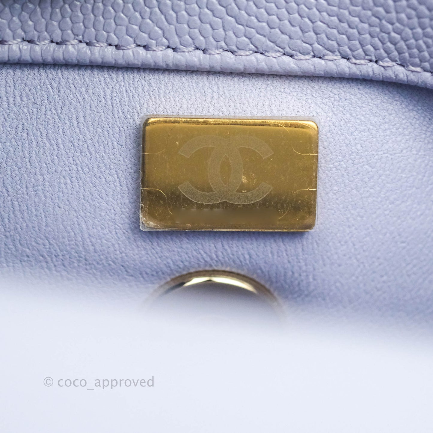 Chanel Small Coco Handle Chevron Purple Lilac Caviar Gold Hardware 21K