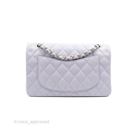 Chanel Classic Small S/M Flap Lilac Caviar Silver Hardware 21K