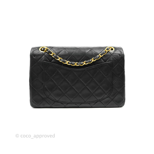 Chanel Classic Vintage Small S/M Flap Black Lambskin 24K Gold Hardware
