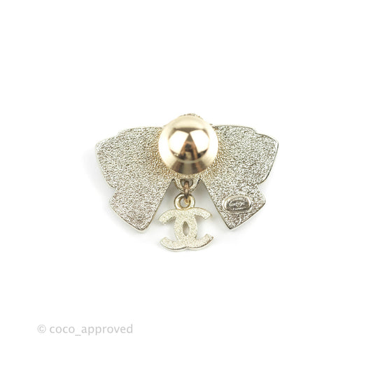 Chanel Camellia Bow Black Pin Brooch 21C