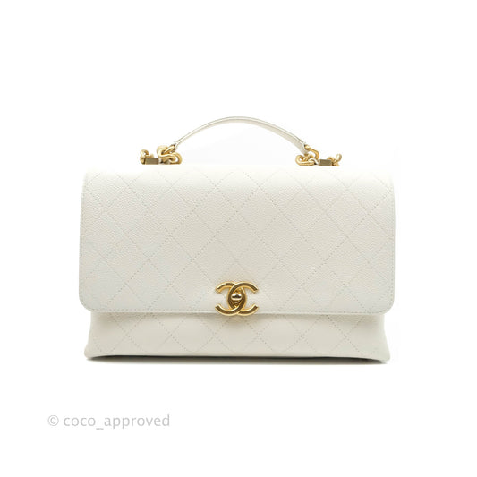 Chanel Medium Chic Affinity Grained Calfskin White Gold Hardware