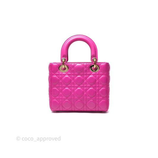 Christian Dior Small Lady Dior My ABCDior Magenta Cannage Lambskin