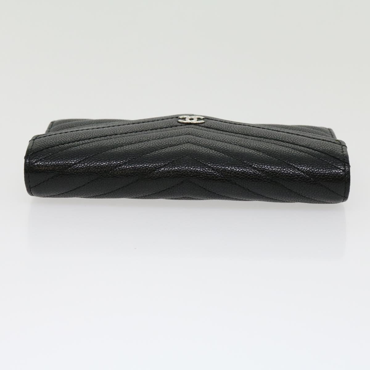 Luxury Chanel V stitch Long Wallet Caviar Skin Black CC 30285A