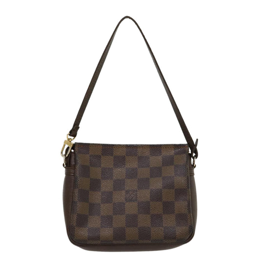 LOUIS VUITTON Damier Ebene Trousse Makeup Hand Pouch N51982 LV 30445