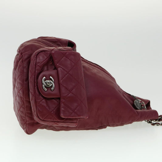 Luxury Chanel Matelasse Chain Backpack Lamb Skin Bordeaux CC 30736A