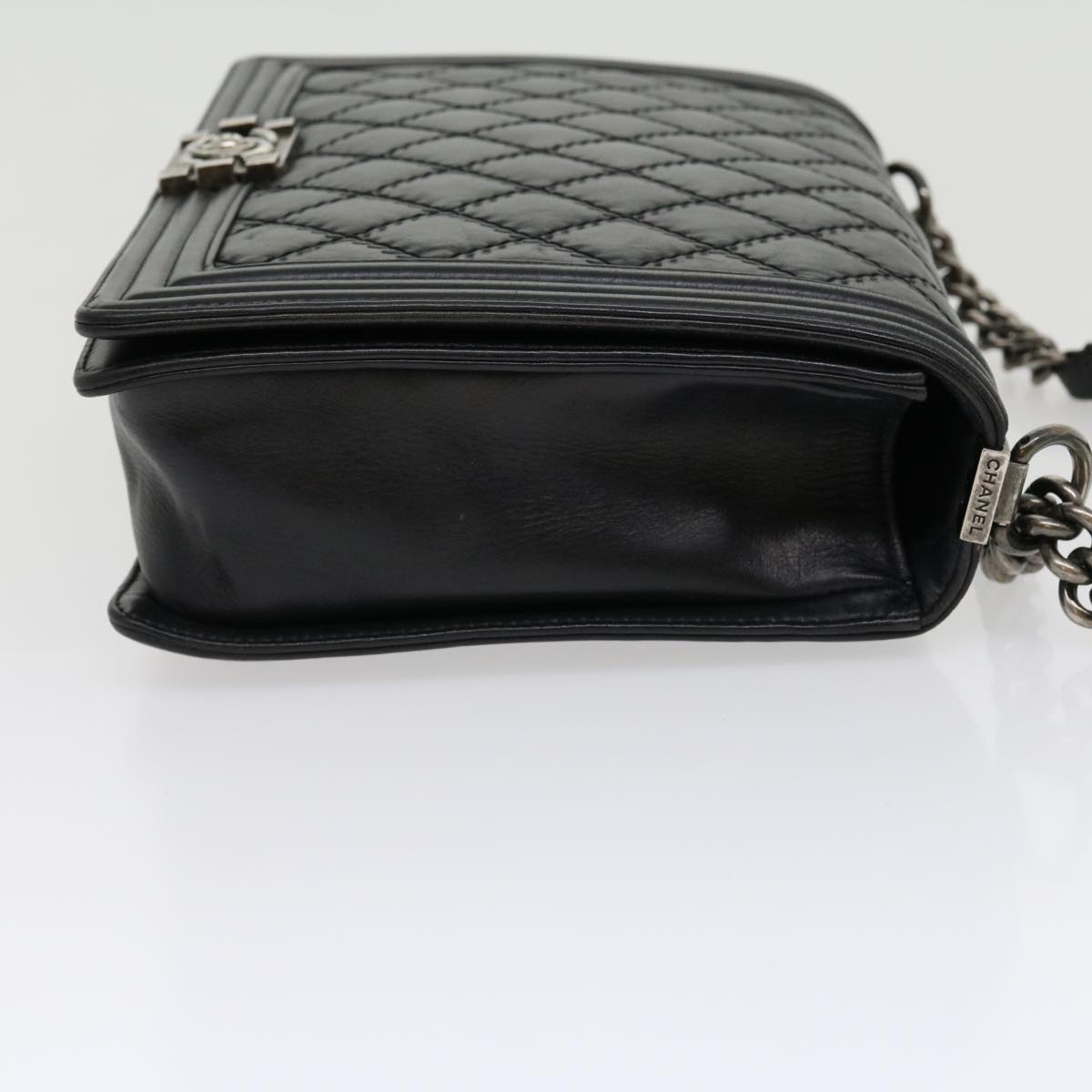 Luxury Chanel Big Matelasse Boy Chain Shoulder Bag Lamb Skin Black 30943A