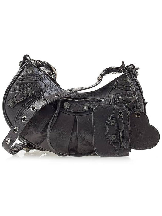 Luxury Balenciaga Le Cagole Small Leather Shoulder Bag Grey