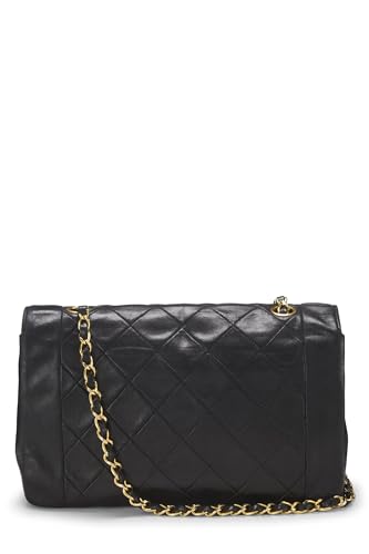 Chanel, Black Lambskin Border Flap Medium, Black