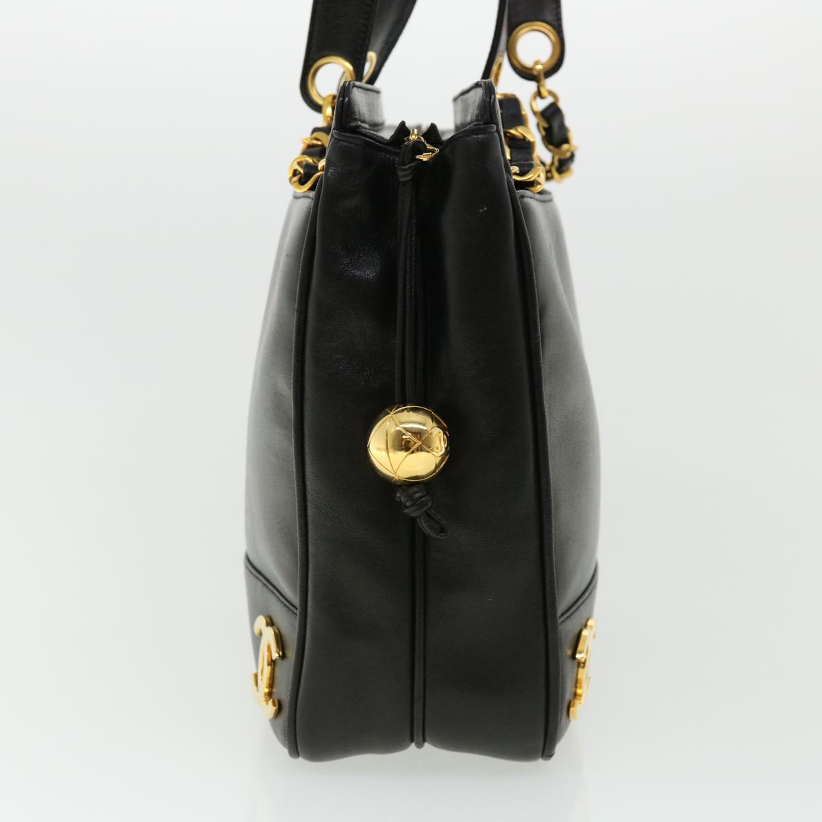 Luxury Chanel Chain Shoulder Bag Lamb Skin Black CC 32454A