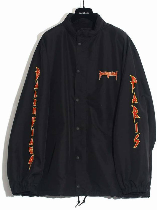 Luxury Balenciaga Artwork Print Windbreak Black