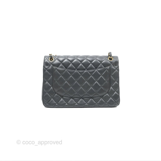 Chanel Jumbo Double Flap Dark Grey Lambskin Brushed Gold Hardware