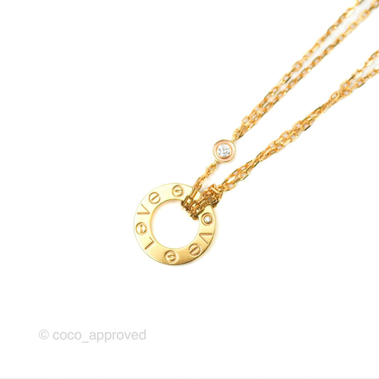 Cartier Love Necklace Rose Gold 2 Diamonds