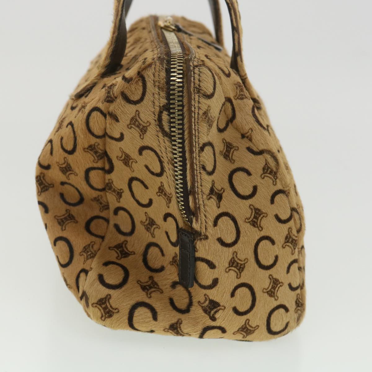 Luxury CELINE Brazon Hand Bag Unborn Calf SkinLeather Beige 34321