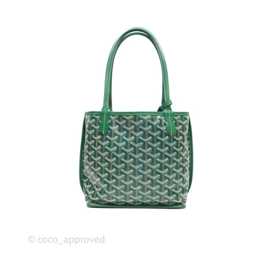 Goyard Anjou Mini Tote Bag Green Goyardine Canvas