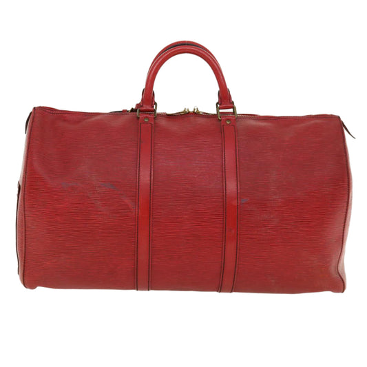 LOUIS VUITTON Epi Keepall 50 Boston Bag Vintage Red M42967 LV 35939