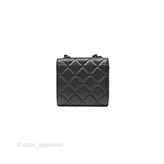 Chanel Mini Trendy CC Clutch With Chain Quilted So Black Lambskin