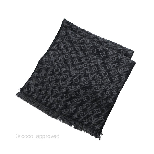 Louis Vuitton Monogram Classic Fringes Scarf Charcoal Grey