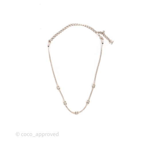 Chanel Five CC Choker Silve Tone 25V