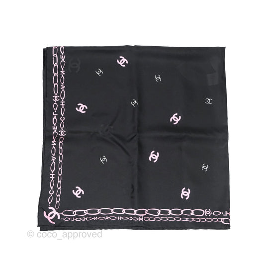 Chanel CC Logo Reversible Silk Square Scarf 90