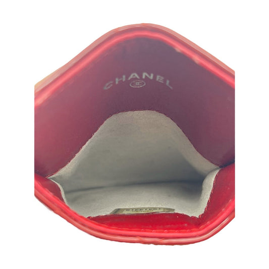 Luxury Chanel Red Patent Leather Card Holder
