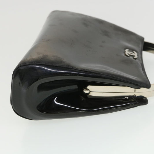 Luxury Chanel Hand Bag Enamel Black CC 39199