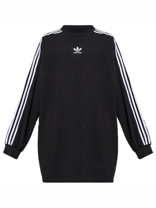 Luxury Balenciaga Oversized Long Sleeve T-Shirt Black