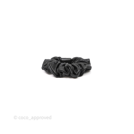 Chanel CC Black Leather Hair Accessory Gold Tone 21K
