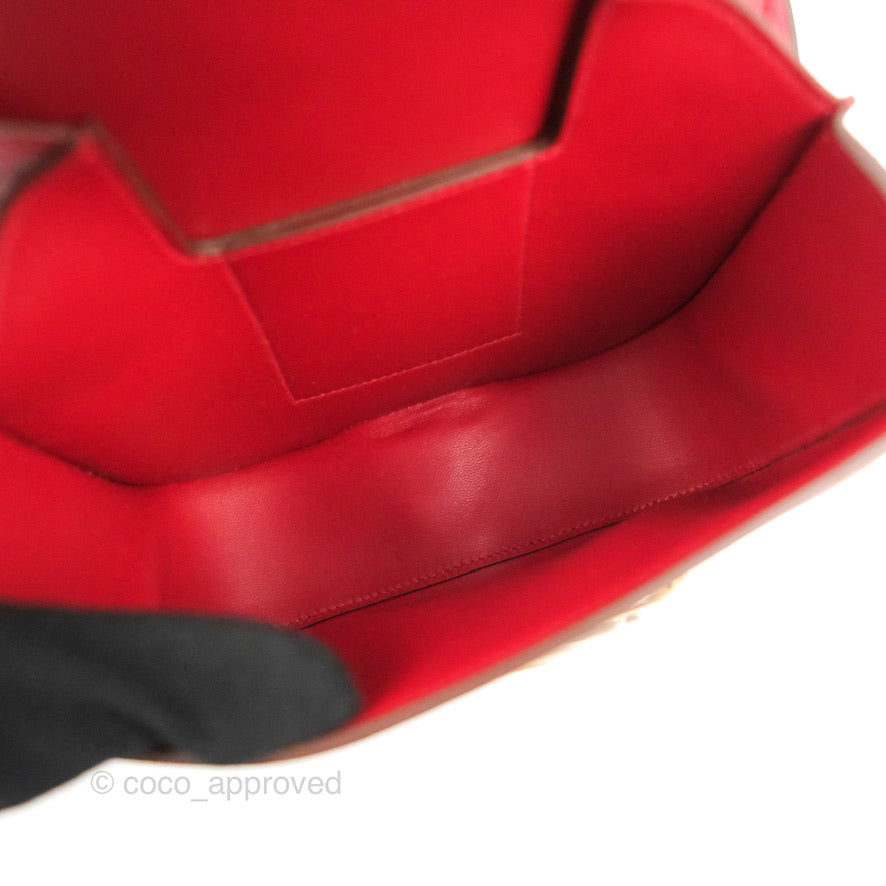 Hermès Della Cavalleria Mini Bag Rouge Piment Epsom Gold Hardware