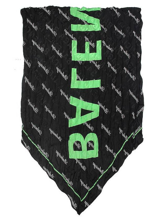 Luxury Balenciaga All Over Logo Scarf Green Black