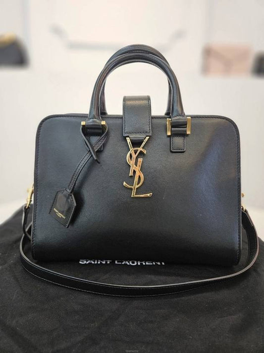 Luxury Saint Laurent Monogram Mini Cabas Bag Black 568853