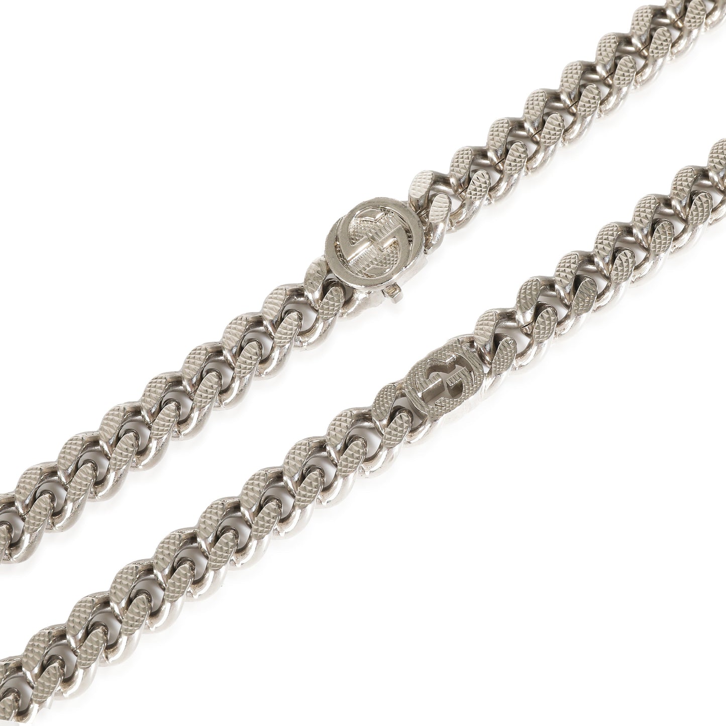 Luxury Gucci Trending 2025 Interlocking G Fashion Necklace in Palladium Plated