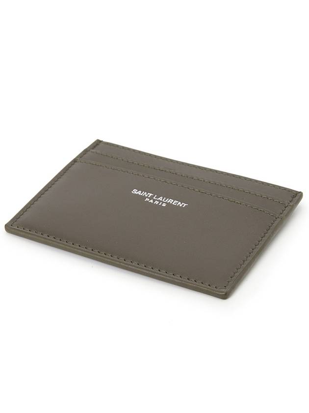 Luxury Saint Laurent Paris Leather Card Holder Light Musk